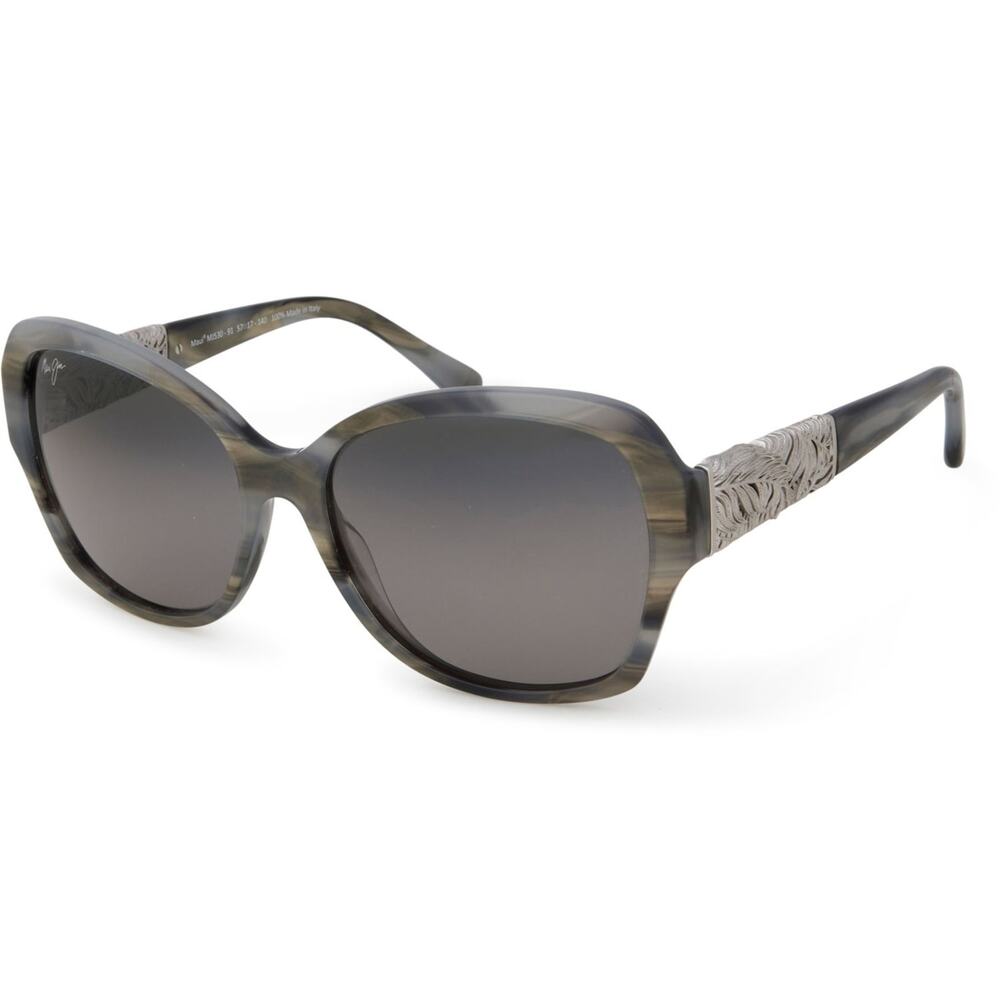 Maui Jim SWAYING PALMS MJ530-91 Gray White Sunglasses Gray Polarized Lenses